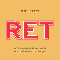 Editable Retro vintage text effect 3d text style effect mockup template