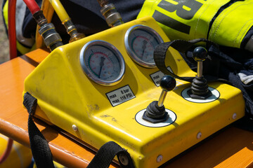 Pressure calibration control panel used by firefighters