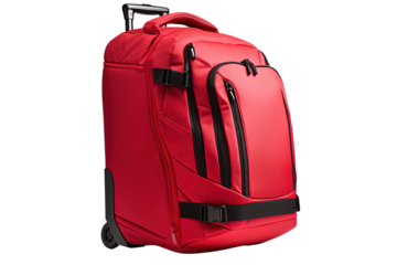 red backpack isolated on white