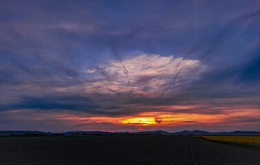 sunset in the field