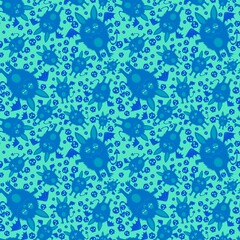 Halloween cartoon monsters seamless bats pattern for wrapping paper and fabrics and kids clothes print and festive