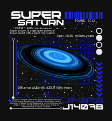 Futuristic design super saturn planet For Tshirt, Streetwear, and poster © AKSNA