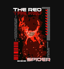 Futuristic design red spider nebula For Tshirt, Streetwear, and poster