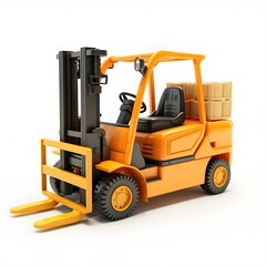 Efficient Logistics: Forklift Truck and Pallet in Motion