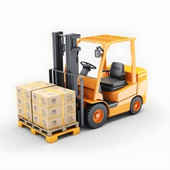 Efficient Logistics: Forklift Truck and Pallet in Motion