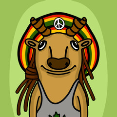 cartoon Hippie deer