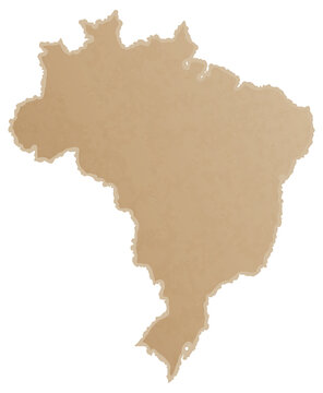 Brazil map on craft paper texture. Template for infographics. Creative travel and business concept.