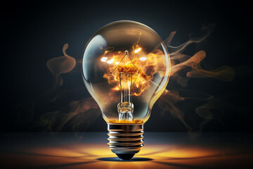 Colorful light bulb illustration. Creative Ideas Unleashed: Exploring the Power of Innovation and the Concept of Idea Generation. High quality photo