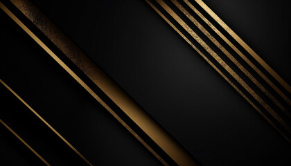 Luxury black and golden stripes metallic background
