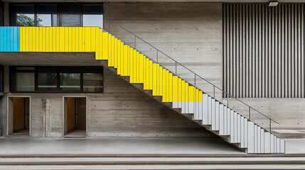 yellow stairway to the house - Powered by Adobe