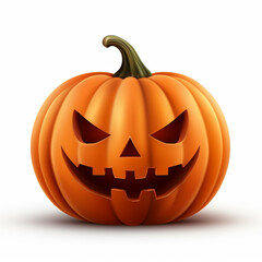 3d, Halloween - pumpkin, realistic, symbol of Halloween holiday celebration, white background