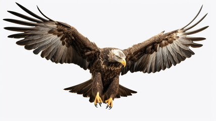 Obraz premium Eagle flying on white background.