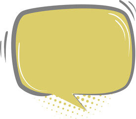 Pop art polka dots halftone speech bubble balloon yellow color icon sticker memo keyword planner text box banner, flat png transparent element design
