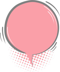 Pop art polka dots halftone speech bubble balloon pink color icon sticker memo keyword planner text box banner, flat png transparent element design