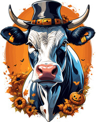 Cow dressed for Halloween