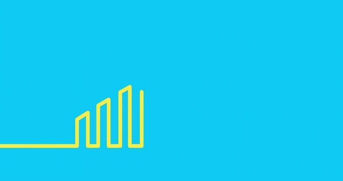 Business banner with an animated linear growth graph. Investment growth, success, growth chart background with copy space. 4K resolution scientific mathematical motion design.