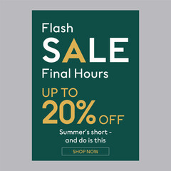 Final hours sale 20% off discount promotion poster