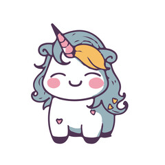Cute Unicorn Animal Character Icon Artwork 