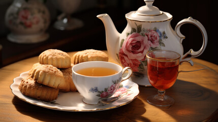 Fototapeta premium cup of tea and teapot