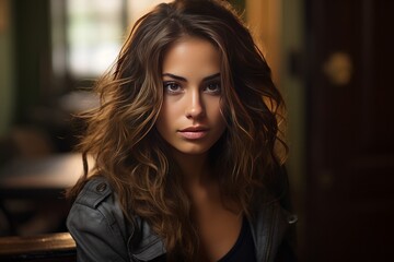 Fototapeta premium Fashion Model in a Casual and Relaxed Outfit, Generative AI