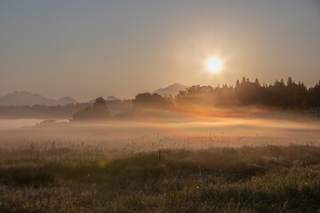 Foggy Summer Morning in the Lowel River Valley