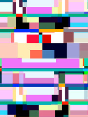 Colorful Geometric Blocks Abstract Art Design BA 02
