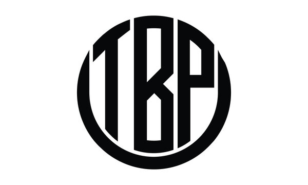 TBP shield in circle logo design vector template. lettermrk, wordmark, monogram symbol on white background.