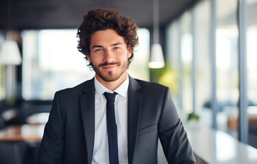 Fototapeta premium Handsome young man coon elegant suit