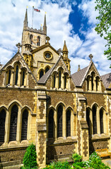 Fototapeta na wymiar Southwark Cathedral near London Bridge in Central London, England