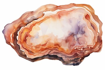 Fototapeta premium Generative AI : Bright Agate natural stone cutout watercolor style
