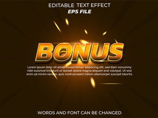 bonus 3d text effect, text style, editabled. vector template