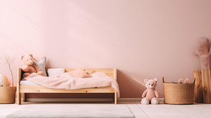 Fototapeta na wymiar Baby interior design pink