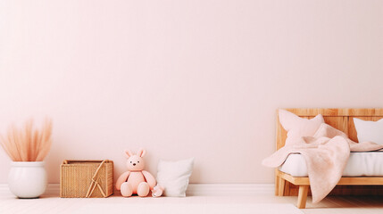 Fototapeta na wymiar Baby interior design pink