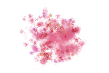 Pink abstract elements watercolor splashed 