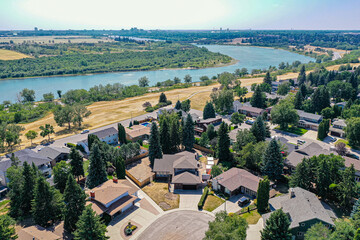 Aerial of the River Heights Neighborhood in Saskatoon