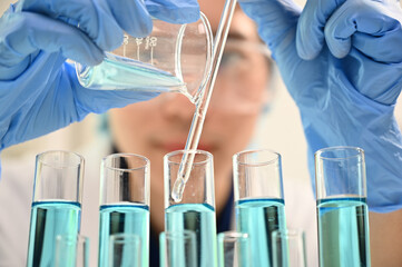 laboratory research technology plant medical science experiment chemistry green biotechnology tube...