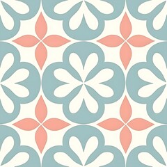 seamless pattern of floral tile style