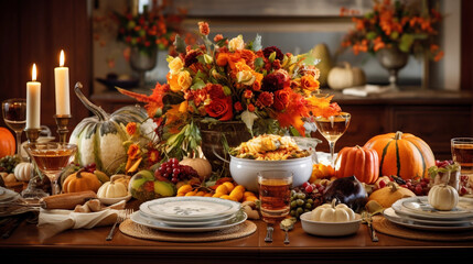 Naklejka premium Thanksgiving Tapestry: Weaving Memories of Gratefulness