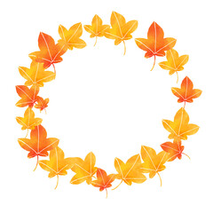 落ち葉の円形フレーム