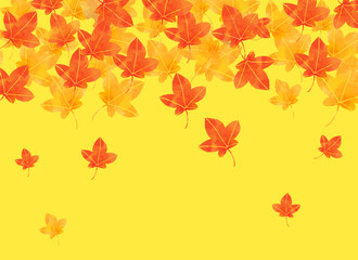 Fototapeta premium 秋をイメージした落ち葉のフレーム
