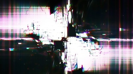 Abstract Glitch backdrop. Visual distortions, digital artefacts, interruptions in the video stream. Noise static television VFX. Flickering, pixelation, color shifts image. AI generative