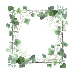 Fototapeta premium Frame flower and leaf in color