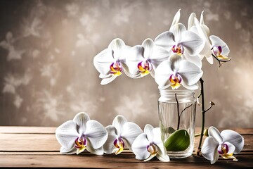 white orchid on table