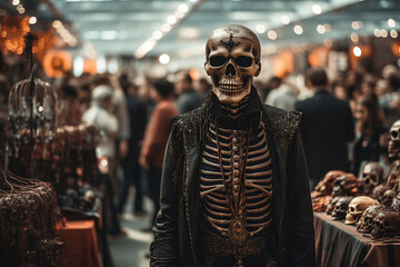 Obraz premium Spooky Skeletons on Sale at the Halloween Market