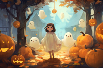 Cute girl on Halloween day.