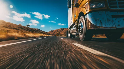 Extreme close up of a truck driving down a west coast road at sunny day © Ricardo Costa