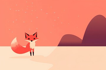 fox on a coral background made by midjeorney