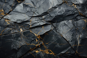 Dark Black Rock Texture with a Granite Stone Background