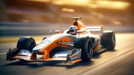 formula 1 cars racing on trail, Generative AI