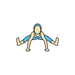 yoga pose icon. filled outline icon